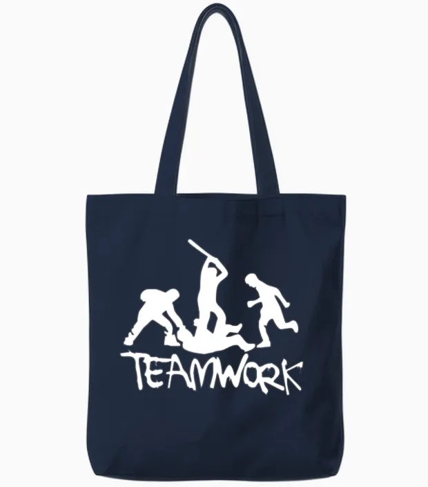Teamwork Mens Funny Tote Bags in Navy