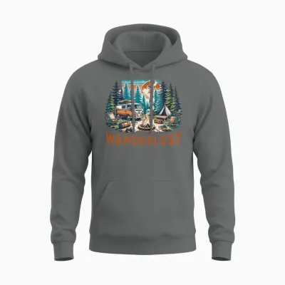 'wanderlust' Nature Adventure Gd Unisex Hoodie - Graphite Heather