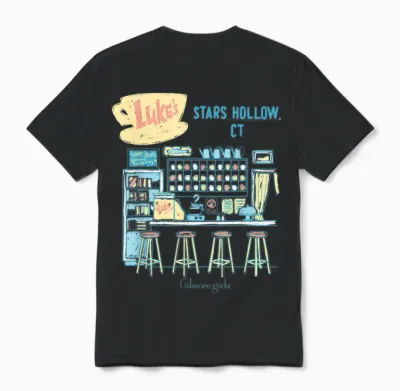 Gilmore Girls Pastel Luke's Counter Sketch Tv Show Unisex T-Shirt - Black
