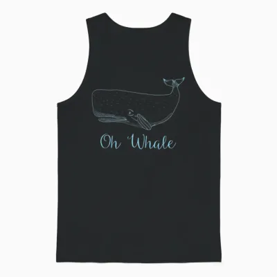 Whale - Oh Whale Unisex Tank Top - Black