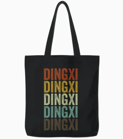 Dingxi China Retro Vintage Tote Bags - Black