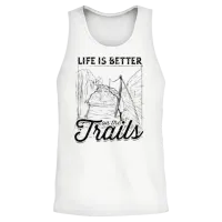 Life Is Better on the Trails - Hiking Unisex Tank Top - White – 2