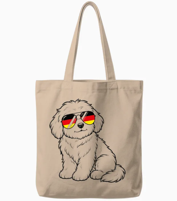 Deutsche Flagge Hund Deutsch Deutschland Hunde Tote Bags in Natural