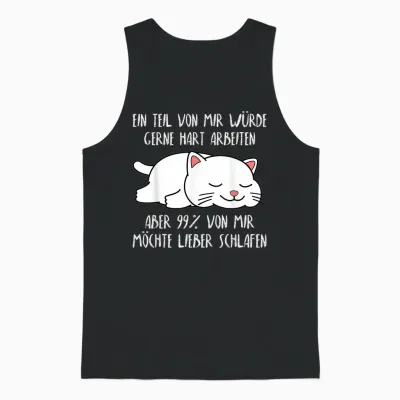 Funny Slope Slogan Cat Sleep Shirt Women's Men's T-Shirt, Black Unisex Tank Top - Black