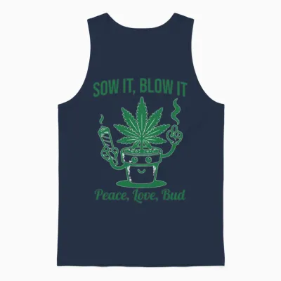 Weed Farmer.funny Retro Cannabis Illustration Unisex Tank Top - Navy