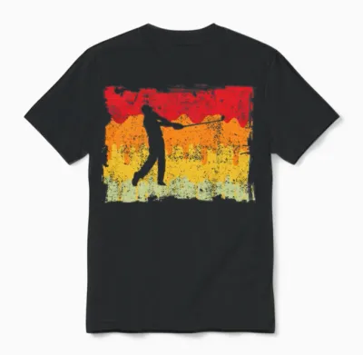 Golf Retro Unisex T-Shirt - Black