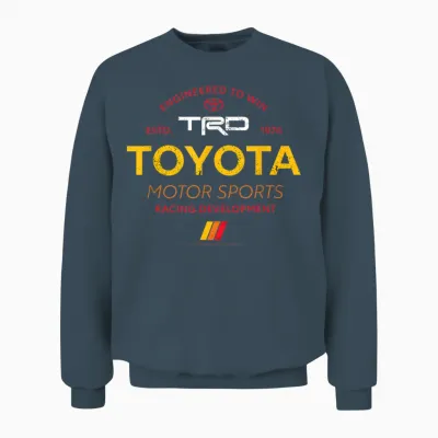 Toyota Engineered to Win Motor Sports Racing Distressed Logo Unisex Sweatshirt - Dark Heather