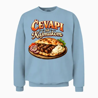 Lustiges Cevapcici Motiv - Balkan Food Grillen Spruch Unisex Sweatshirt - Light Blue