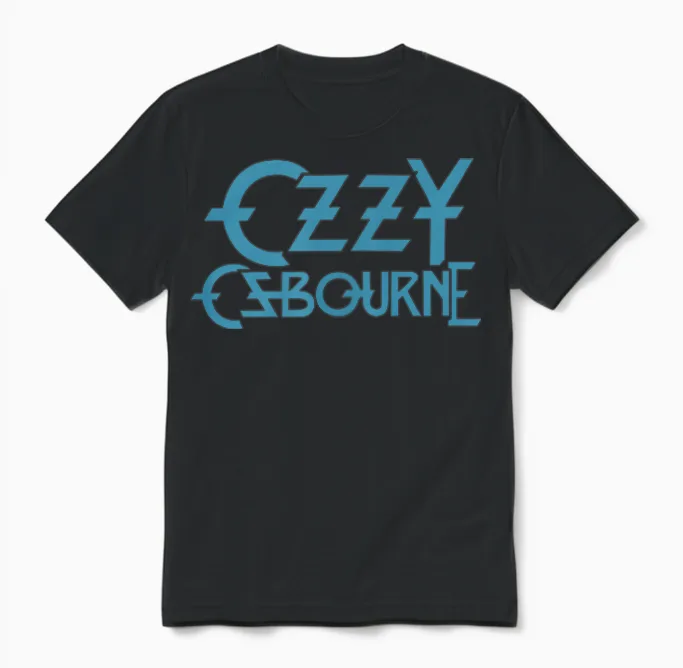 Ozzy Osbourne Patient Number 9 Teal Logo Unisex T-Shirt in Black