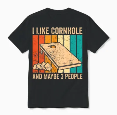 Funny Cornhole Retro Unisex T-Shirt - Black