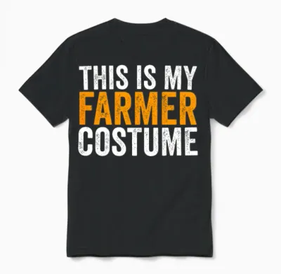 This Is My Farmer Costume Funny Halloween Farm Unisex T-Shirt - Black