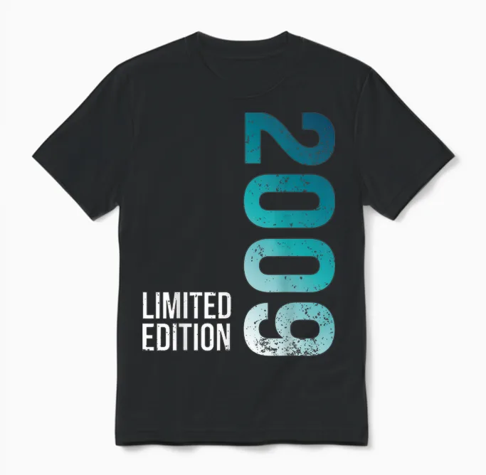 17 Geburtstag Junge Jungen Dekoration 2009 17er Geburtstag Unisex T-Shirt in Black