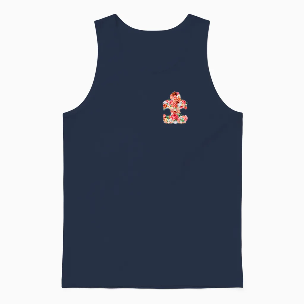 Autism Pocket Funny Awareness Gift Unisex Tank Top in Navy