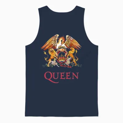 Official Queen Long Sleeve Classic Patch Unisex Tank Top - Navy