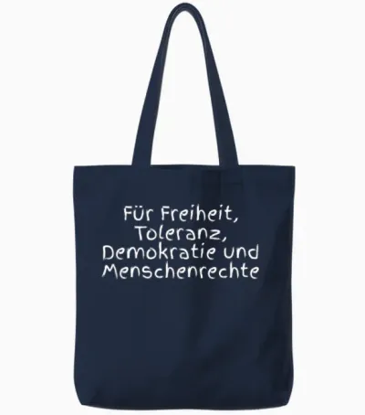 Für Freiheit, Toleranz, Demokratie Und Menschenrechte Design Tote Bags - Navy