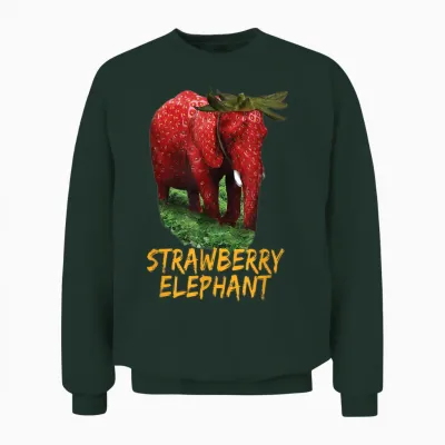 Strawberry Elephant Meme Unisex Sweatshirt - Forest
