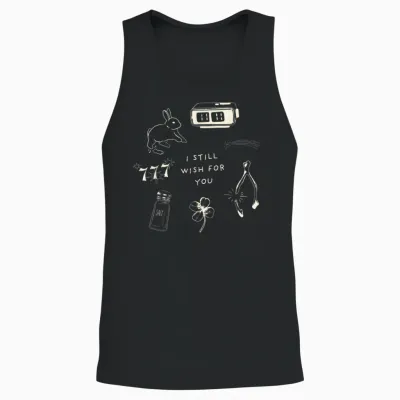 Wishbone - Eleven Eleven Graphic - Lucky Charm Collage Unisex Tank Top - Black