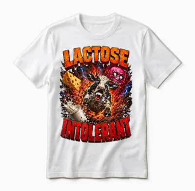Milch Lustiges Laktose Intolerant Meme Unisex T-Shirt - White