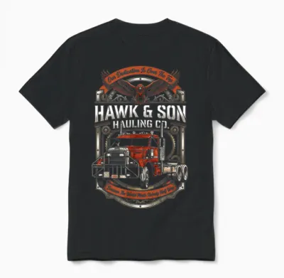 Hawk and Son Hauling Company Big Rig Pride Trucking-Liebhaber Unisex T-Shirt - Black