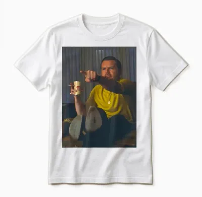 Funny Political Meme of Jd Vance Smoking and Pointing Finger Jd Vance Unisex T-Shirt - White