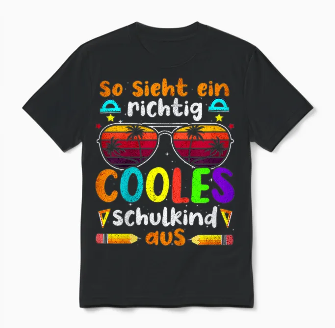 Kinder Tschüss Kindergarten Ich Rocke Jetzt Die Schule Schulkind Unisex T-Shirt in Black