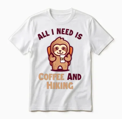 Coffee and Hiking Backpacking Outdoor Wander Unisex T-Shirt - White