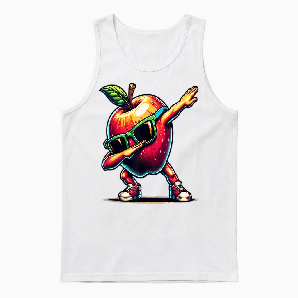 Dab Tanz Apfel Lustige Tanzende Dabbing Frucht Unisex Tank Top in White