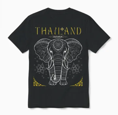 Thailand Elephant Unisex T-Shirt - Black