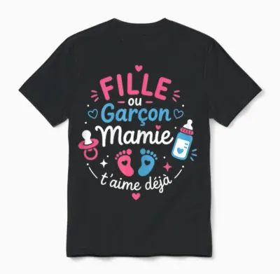 Announcement Pregnancy Granny Baby Shower Sex Baby Girl or Boy Unisex T-Shirt - Black