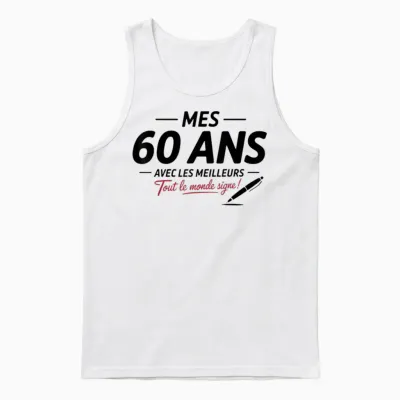60th Birthday Man Woman 60 Years 1965 Funny Gift Unisex Tank Top - White