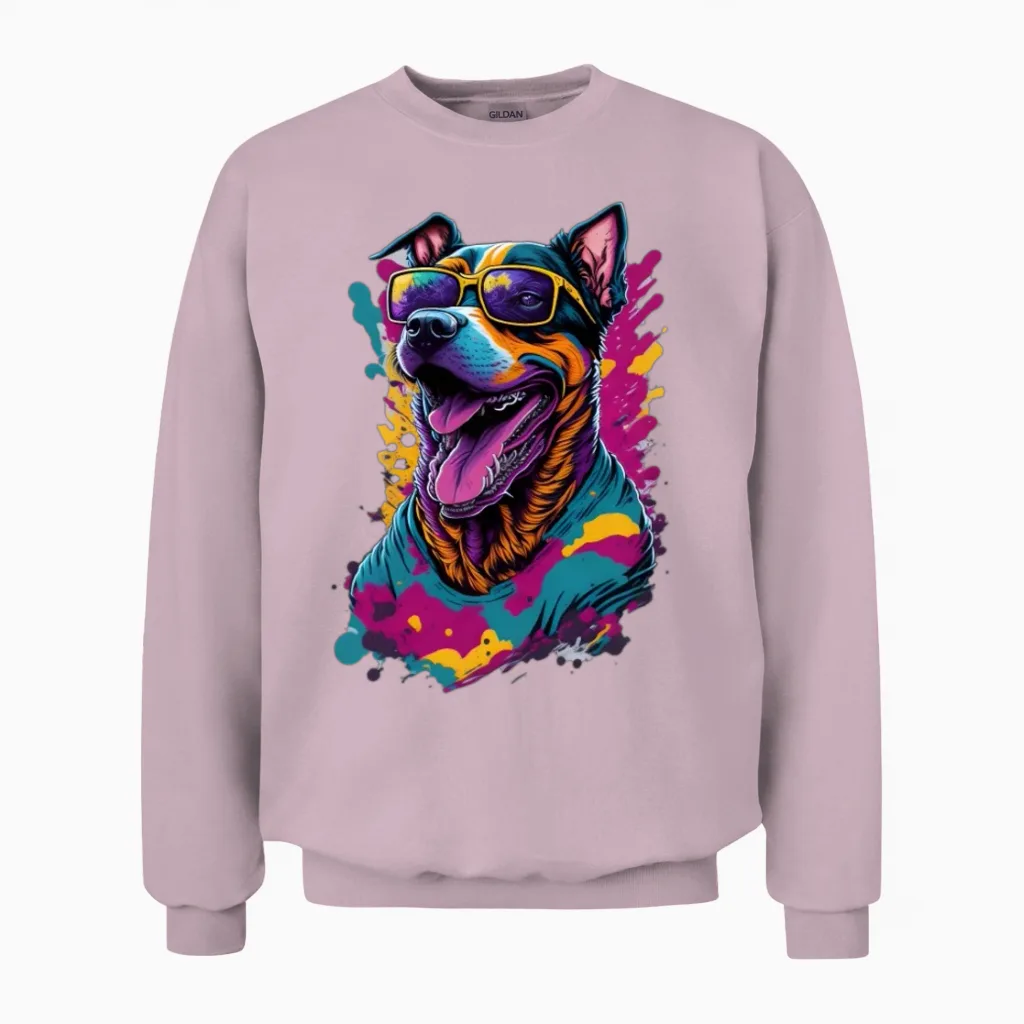 Funny Dog - Lovers Unisex Sweatshirt in Light Pink