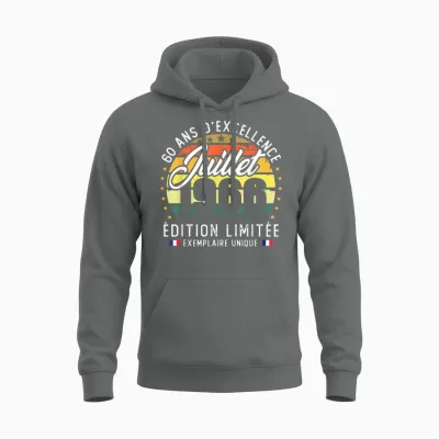 Vintage Juillet 1966 Cadeau D'anniversaire 60 Ans Hommes Unisex Hoodie - Graphite Heather