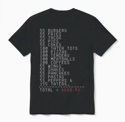 55 Burgers 55 Fries I Think You Should Leave Unisex T-Shirt - Black