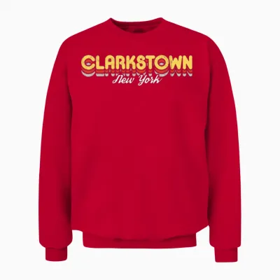 Retro Clarkstown New York Unisex Sweatshirt - Red