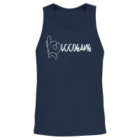 Blood Gang Cool Logo Funny Lucky Rock Hand Script Unisex Tank Top - Navy – 2