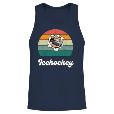 Retro Hockey Legend Unisex Tank Top - Navy