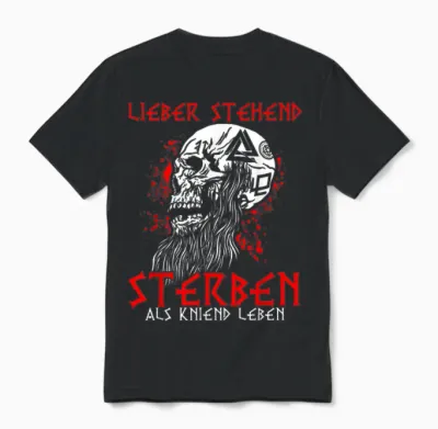 Lieber Stehend Sterben Als Kniend Leben Punk Rock Biker Unisex T-Shirt - Black