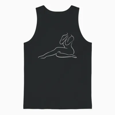 Outline Nude Portrait Oneline One Line Feminism Unisex Tank Top - Black