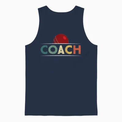 Cricket Coach Retro Vintage Style Unisex Tank Top - Navy