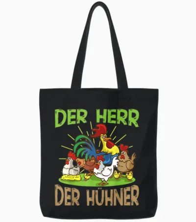 Der Herr Der Hühner Huhn Hühner Tote Bags - Black