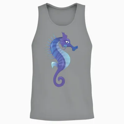 Seahorse Silhouette Ocean Water Cool Under Water Unisex Tank Top - Sport Grey