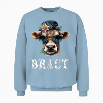 Jga T-Shirt Braut Kuh Jga Junggesellinnenabschied Bauern Unisex Sweatshirt - Light Blue