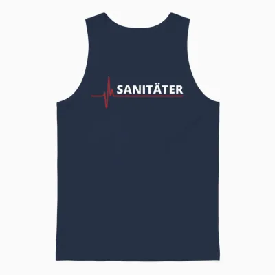 Sanitäter Ekg Herzschlag Herzlinie Cooles Sanitäter Unisex Tank Top - Navy