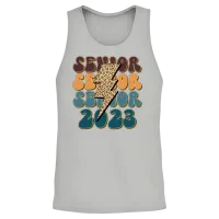 Retro Leopard Senior 2023 Unisex Tank Top - Ash – 2