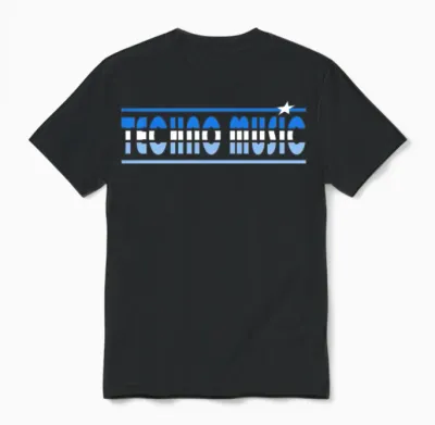 Techno Music Retro Unisex T-Shirt - Black
