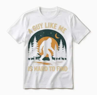 Funny Bigfoot Retro Sasquatch Unisex T-Shirt - White