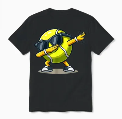 Dabbing Tennis Ball Shirt Funny Boys Men Women Sports Player Unisex T-Shirt - Black
