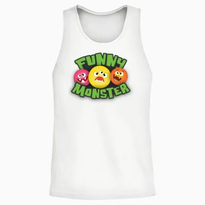 Funny Monster Unisex Tank Top - White