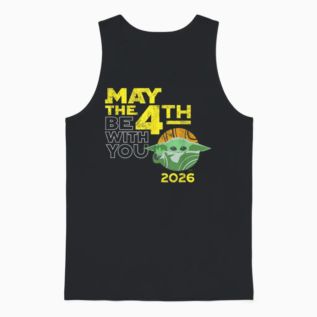 Star Wars the Mandalorian Grogu May the 4th Be with You 2026 Unisex Tank Top in Black