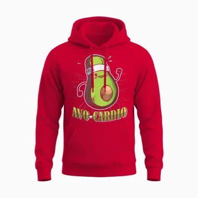 Läufer Avo Cardio Marathon Laufen Lustiges Lauf Unisex Hoodie - Red